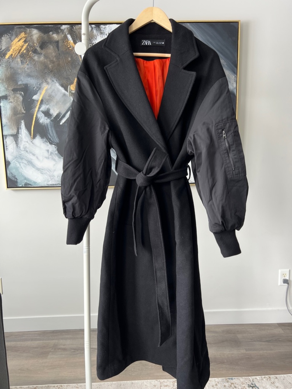 ZARA Black Trench/Bomber Coat